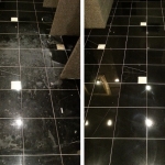 Black marble floor restoration