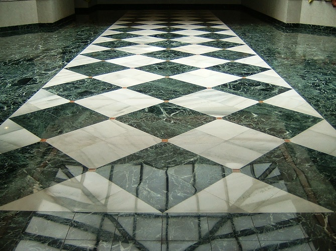 Polished marble floor