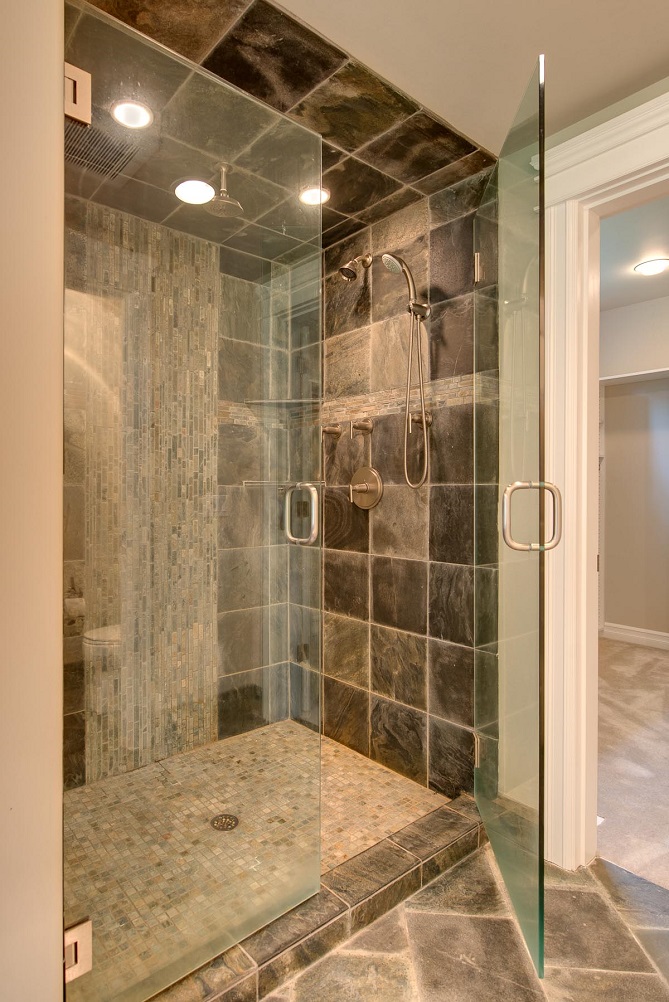 Clean marble shower