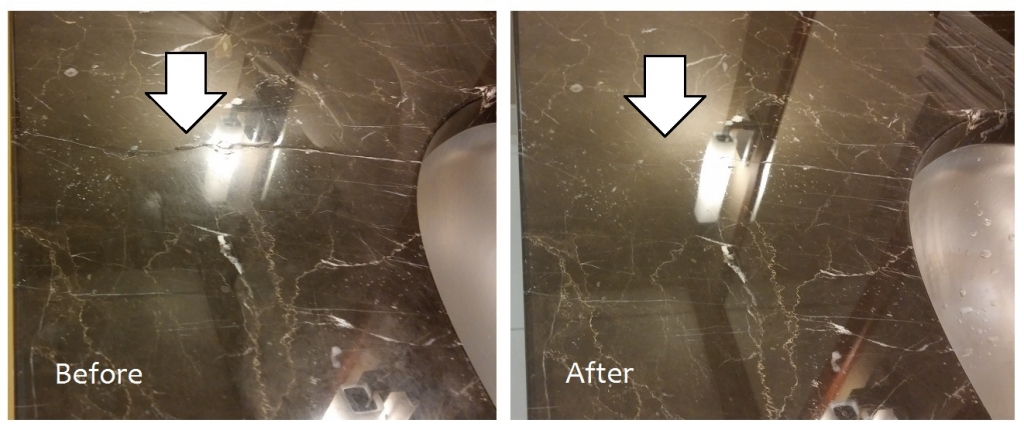 Before and after - crack repair