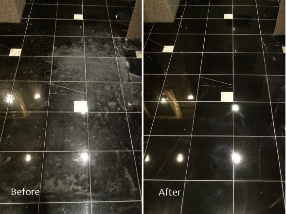 Before and after marble floor