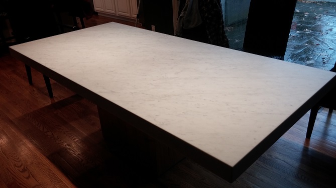 Honed Carrara Marble Table