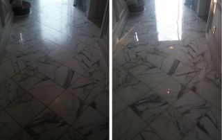 Restoration of Dull, White Marble Floor