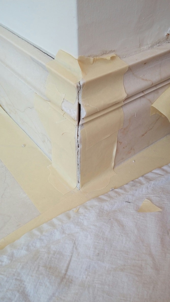 Marble Baseboard Crack and Seam Repair - The Marble Restoration Company